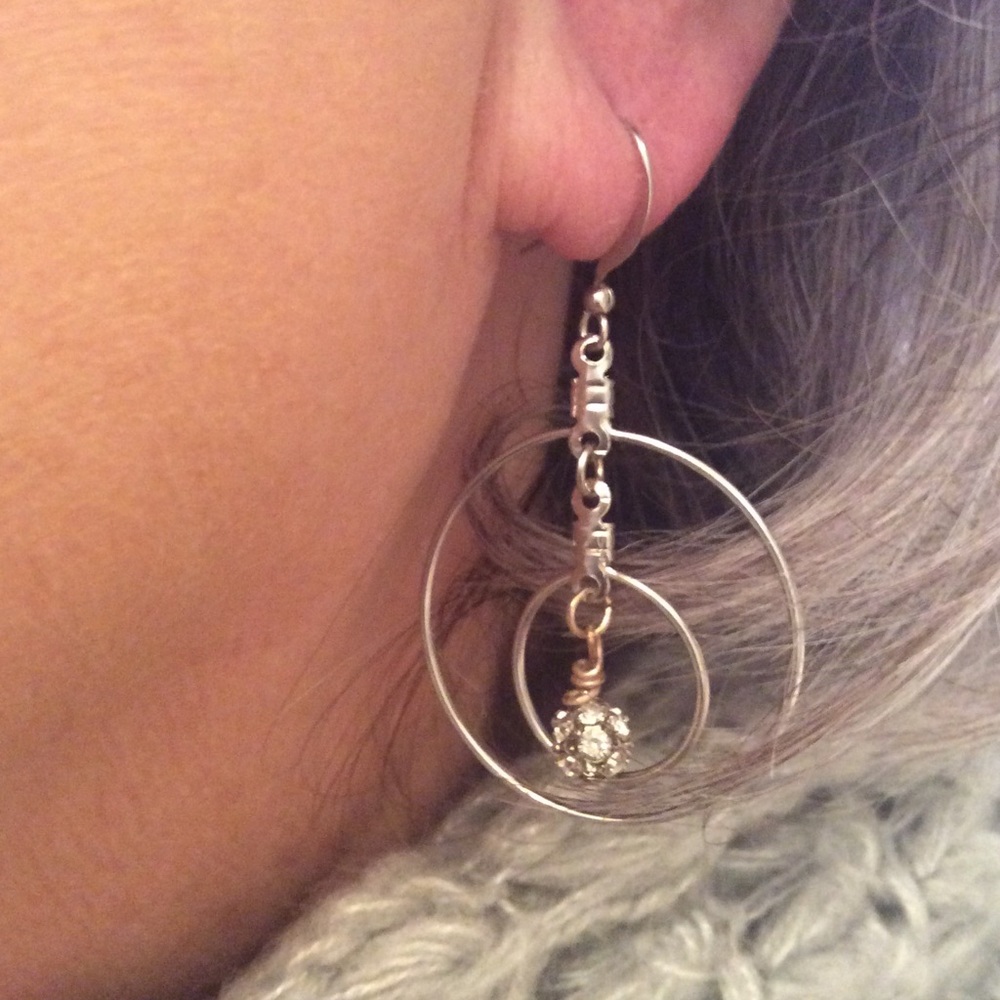 Silver tone hoops - Picture 2 of 4